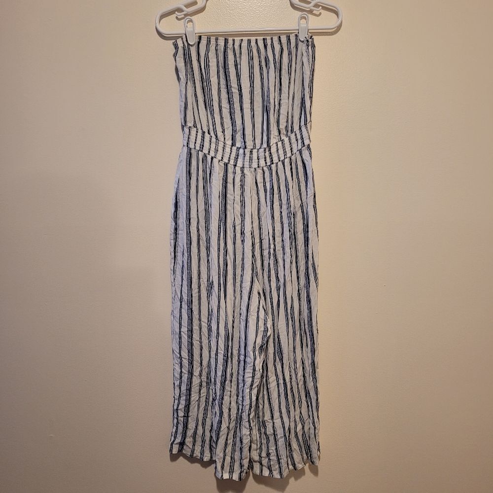 No Comment Blue And‎ White Jumpsuit
